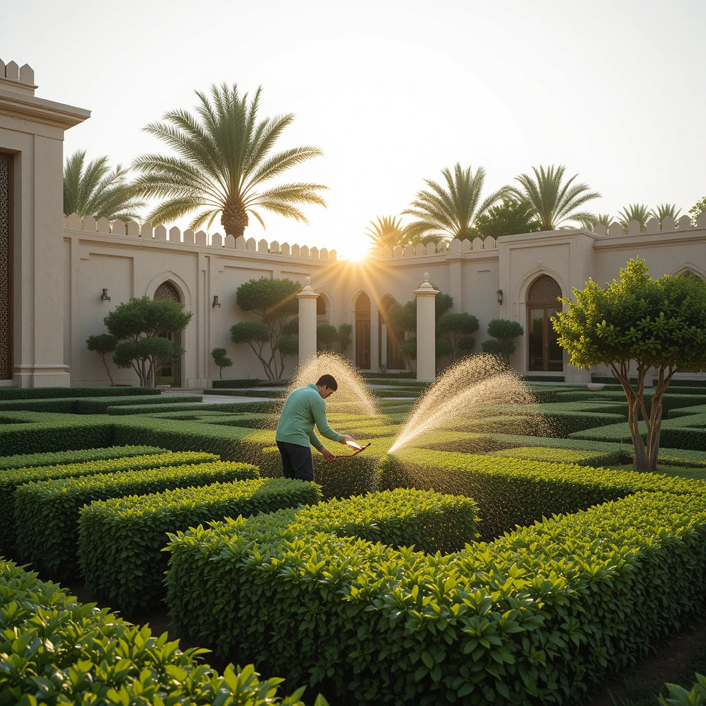 luxury villa compound garden