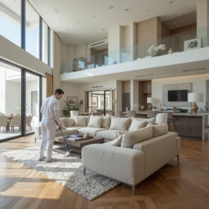 Steam cleaning in UAE residential villa